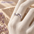 9 aurevanan™ Twisted Silver-Tone Band Ring with Dusty Purple Inlay