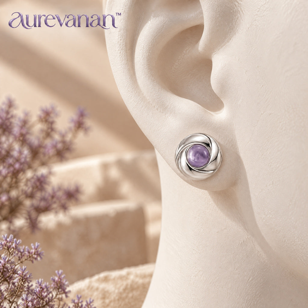 7 aurevanan™ Slim Oval Link Bracelet with Pale Lavender Accent