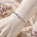 6 aurevanan™ Slim Oval Link Bracelet with Pale Lavender Accent