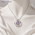 14 aurevanan™ Layered Open Circle Pendant Necklace with Muted Lilac Center