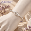 12 aurevanan™ Sculpted Knot Cuff Bracelet with Muted Purple Accent Tips
