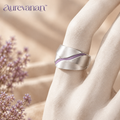 8 aurevanan™ Polished Dome Stud Earrings with Muted Lavender Center