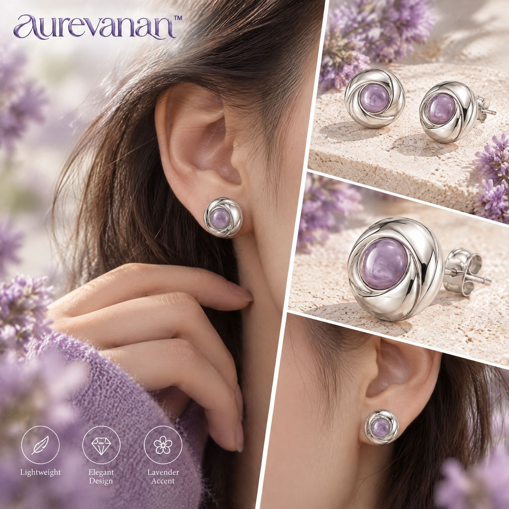 7 aurevanan™ Slim Oval Link Bracelet with Pale Lavender Accent