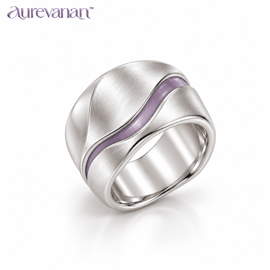 8 aurevanan™ Polished Dome Stud Earrings with Muted Lavender Center