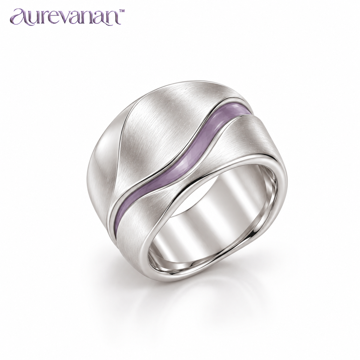 8 aurevanan™ Polished Dome Stud Earrings with Muted Lavender Center